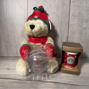 STARBUCKS- Snowglobe Photo Bearista w/ holiday ornament
